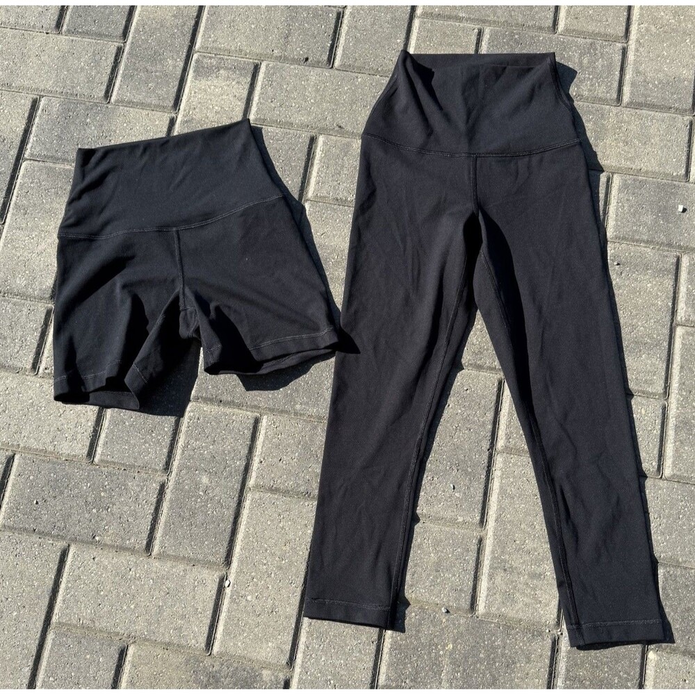 2 Pack Yogalicious Lux Everyday 5"‎ Short AND Crop Tight Legging Black NWOT XS